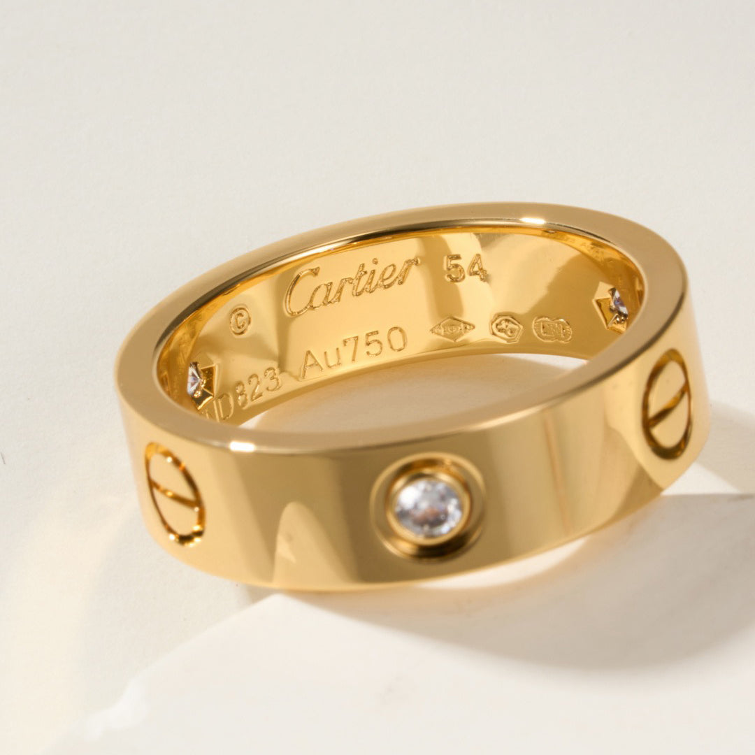 [ElanLuxe Jewelry]LOVE 4MM 1 DIAMOND RING