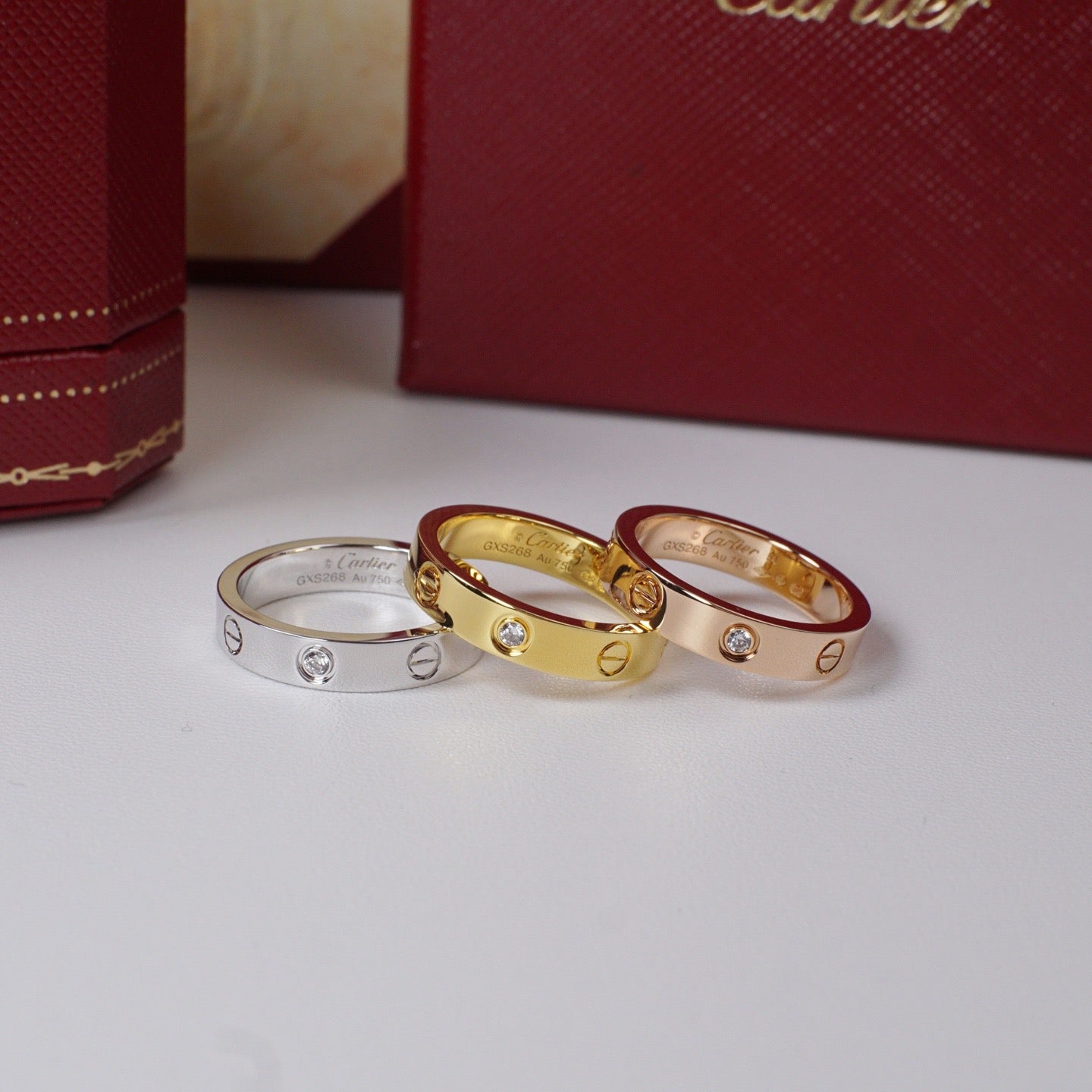 [ElanLuxe Jewelry]LOVE 4MM 1 DIAMOND RING