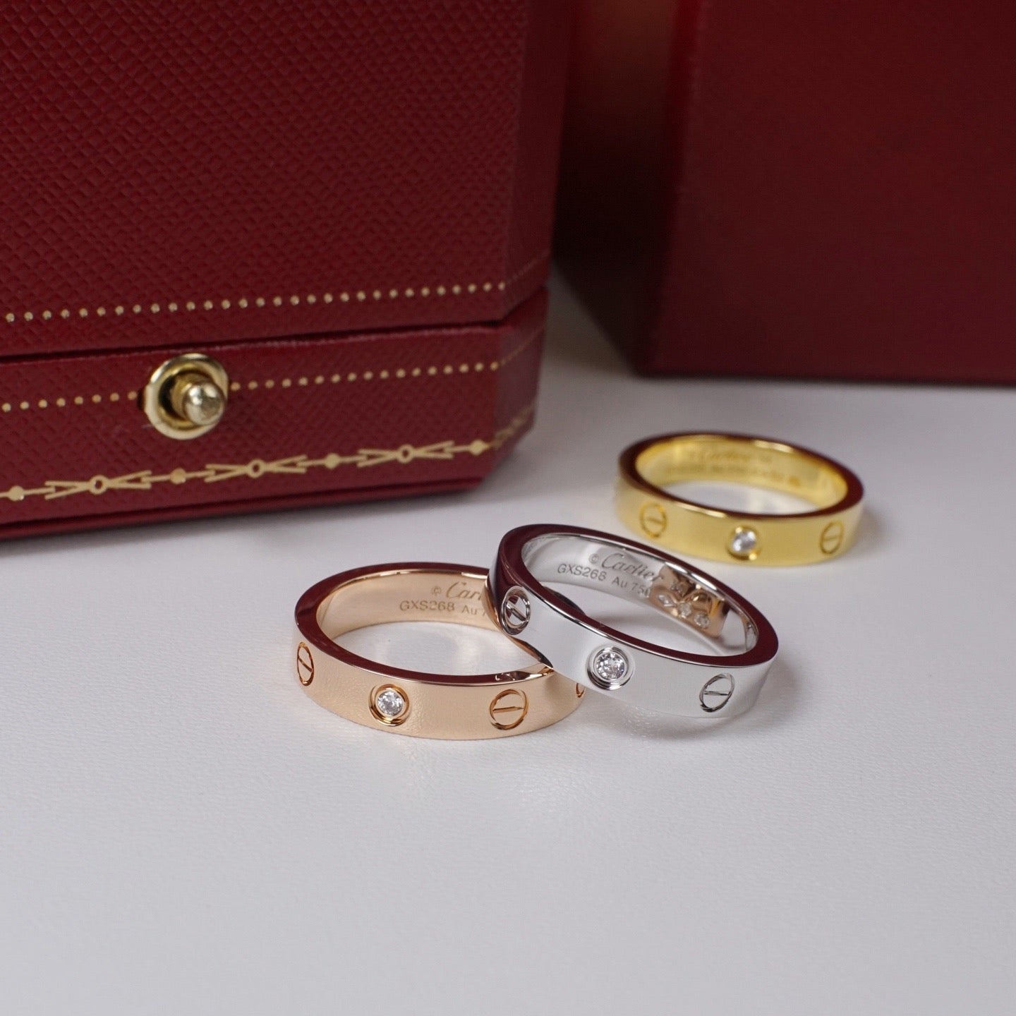 [ElanLuxe Jewelry]LOVE 4MM 1 DIAMOND RING