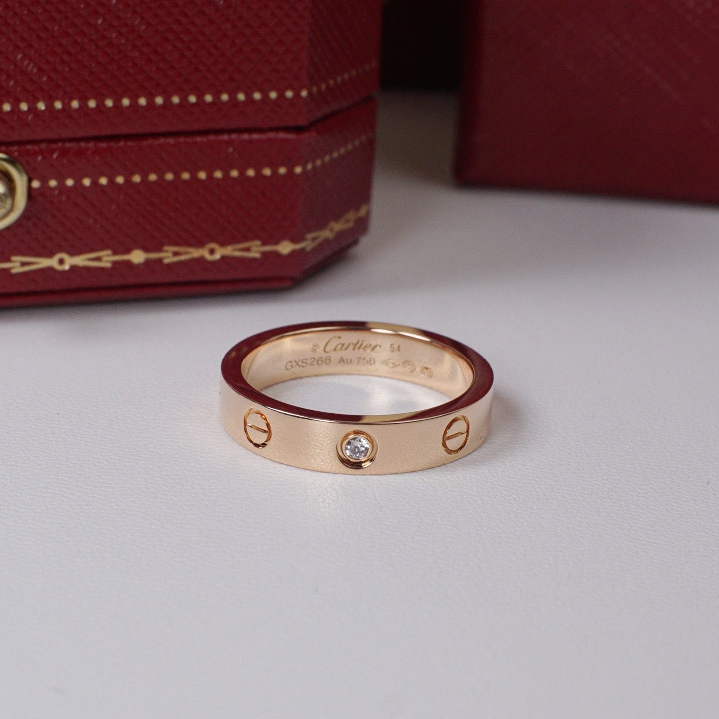[ElanLuxe Jewelry]LOVE 4MM 1 DIAMOND RING