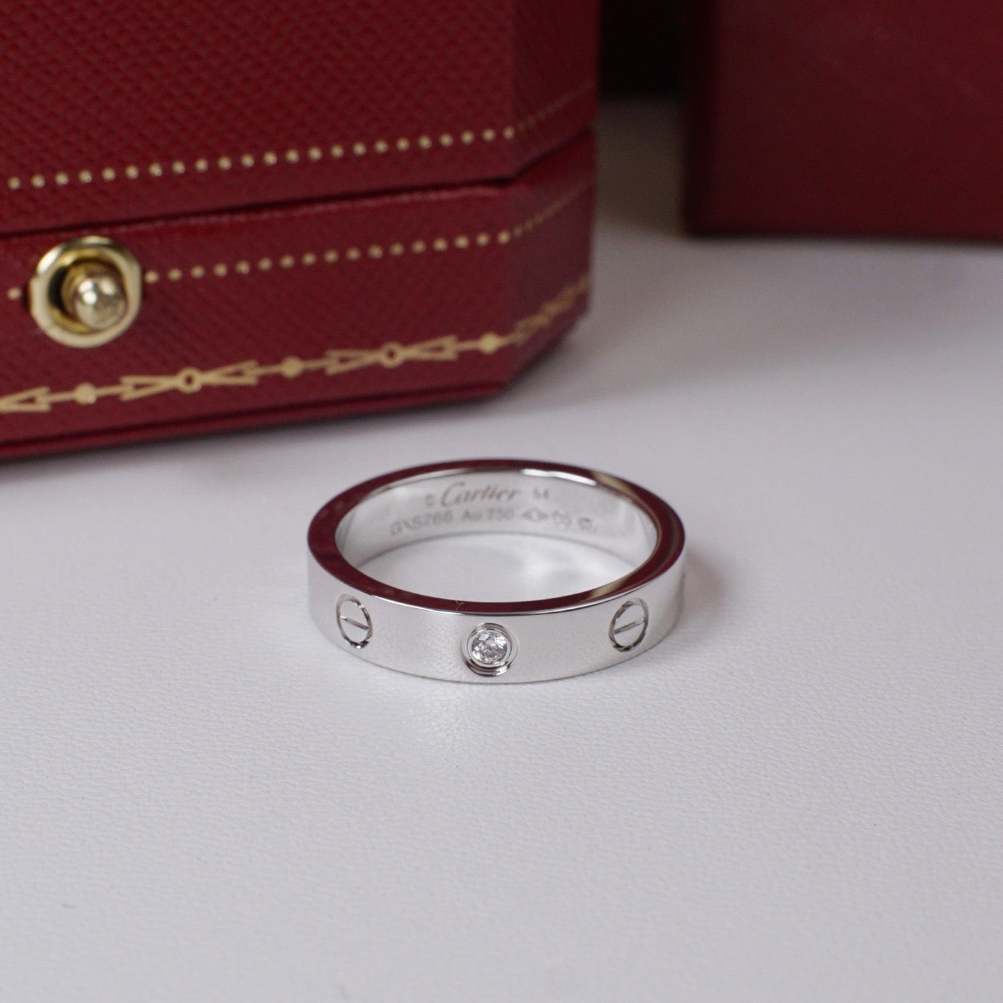 [ElanLuxe Jewelry]LOVE 4MM 1 DIAMOND RING