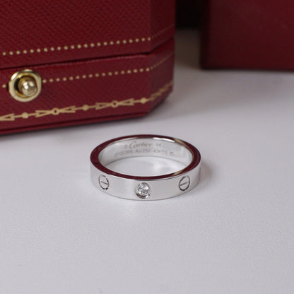 [ElanLuxe Jewelry]LOVE 4MM 1 DIAMOND RING