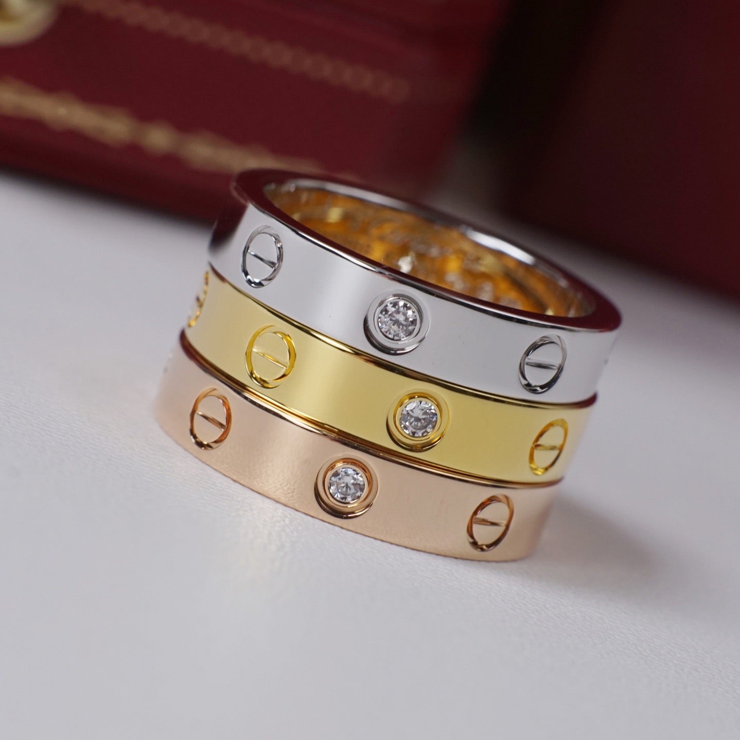 [ElanLuxe Jewelry]LOVE 4MM 1 DIAMOND RING