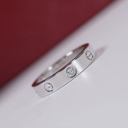 [ElanLuxe Jewelry]LOVE 4MM 1 DIAMOND RING