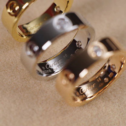 [ElanLuxe Jewelry]LOVE 5.5MM 3 DIAMOND RING