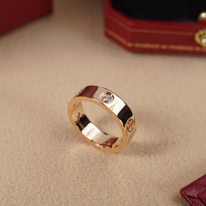 [ElanLuxe Jewelry]LOVE 5.5MM 3 DIAMOND RING