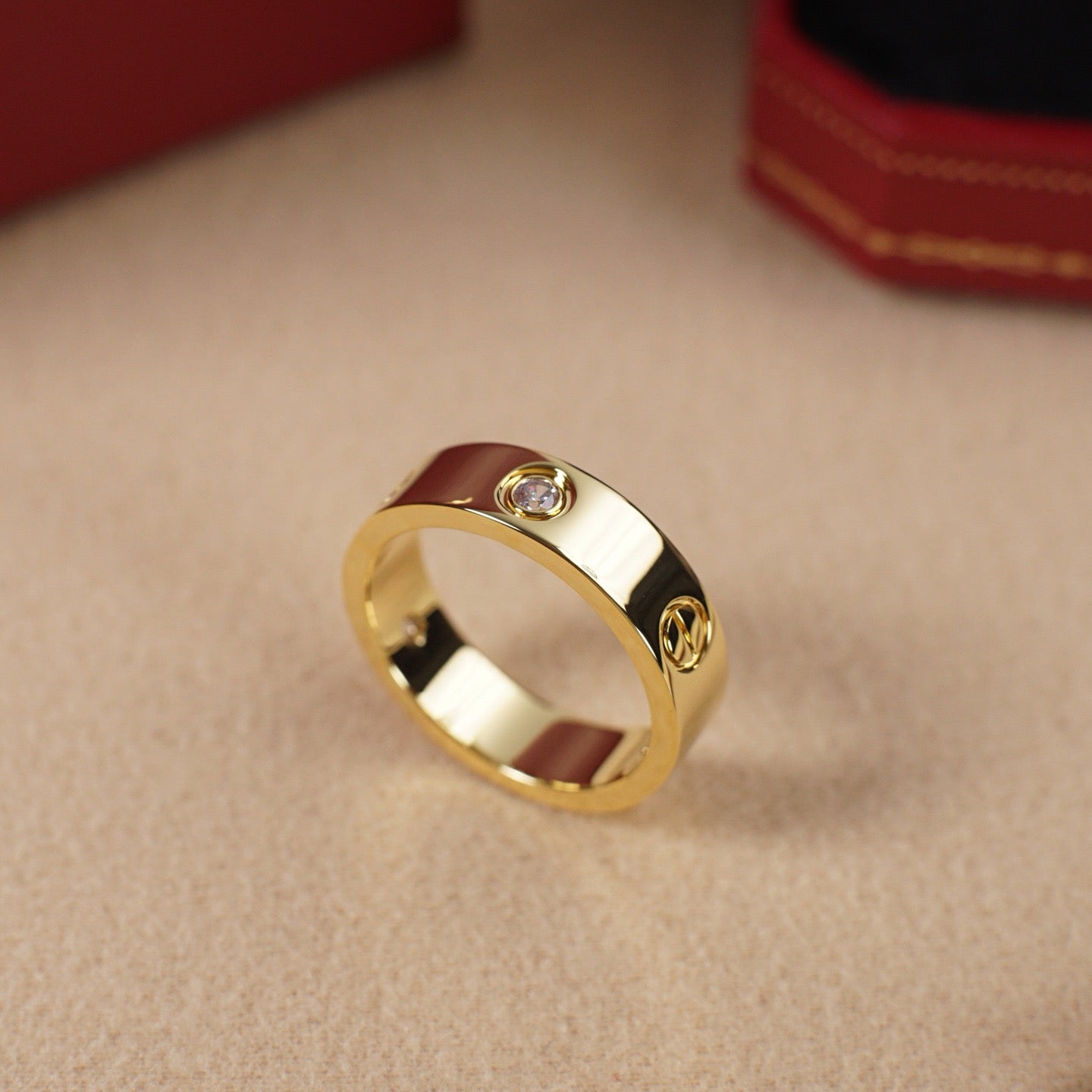 [ElanLuxe Jewelry]LOVE 5.5MM 3 DIAMOND RING