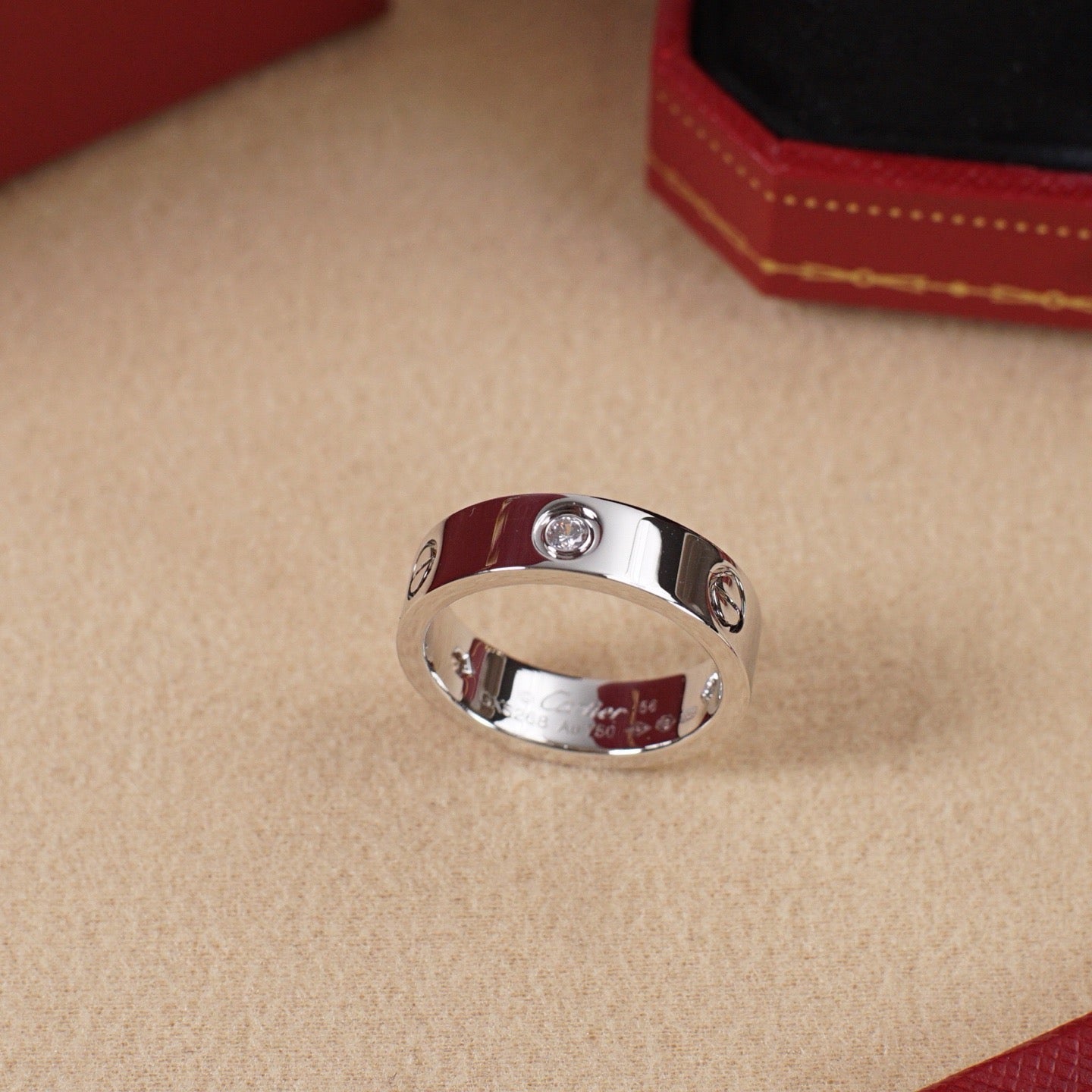 [ElanLuxe Jewelry]LOVE 5.5MM 3 DIAMOND RING