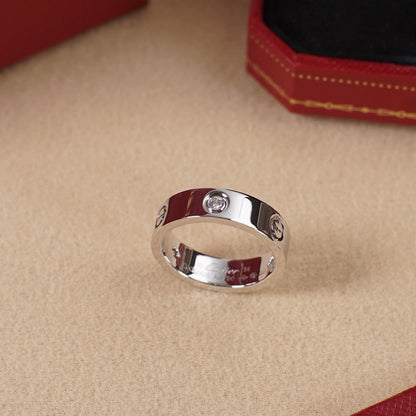 [ElanLuxe Jewelry]LOVE 5.5MM 3 DIAMOND RING