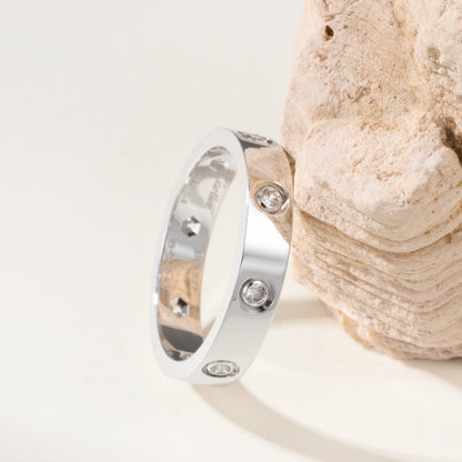 [ElanLuxe Jewelry]LOVE 4MM 8 DIAMOND RING