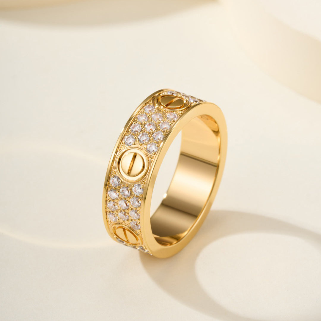 [ElanLuxe Jewelry]LOVE RING 5.5MM DIAMONDS PAVED
