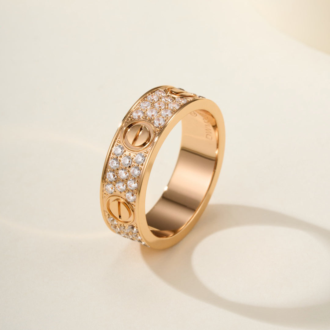 [ElanLuxe Jewelry]LOVE RING 5.5MM DIAMONDS PAVED