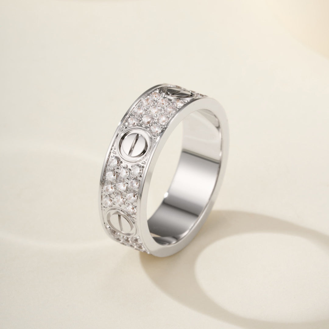[ElanLuxe Jewelry]LOVE RING 5.5MM DIAMONDS PAVED