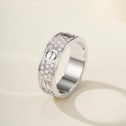 [ElanLuxe Jewelry]LOVE RING 5.5MM DIAMONDS PAVED