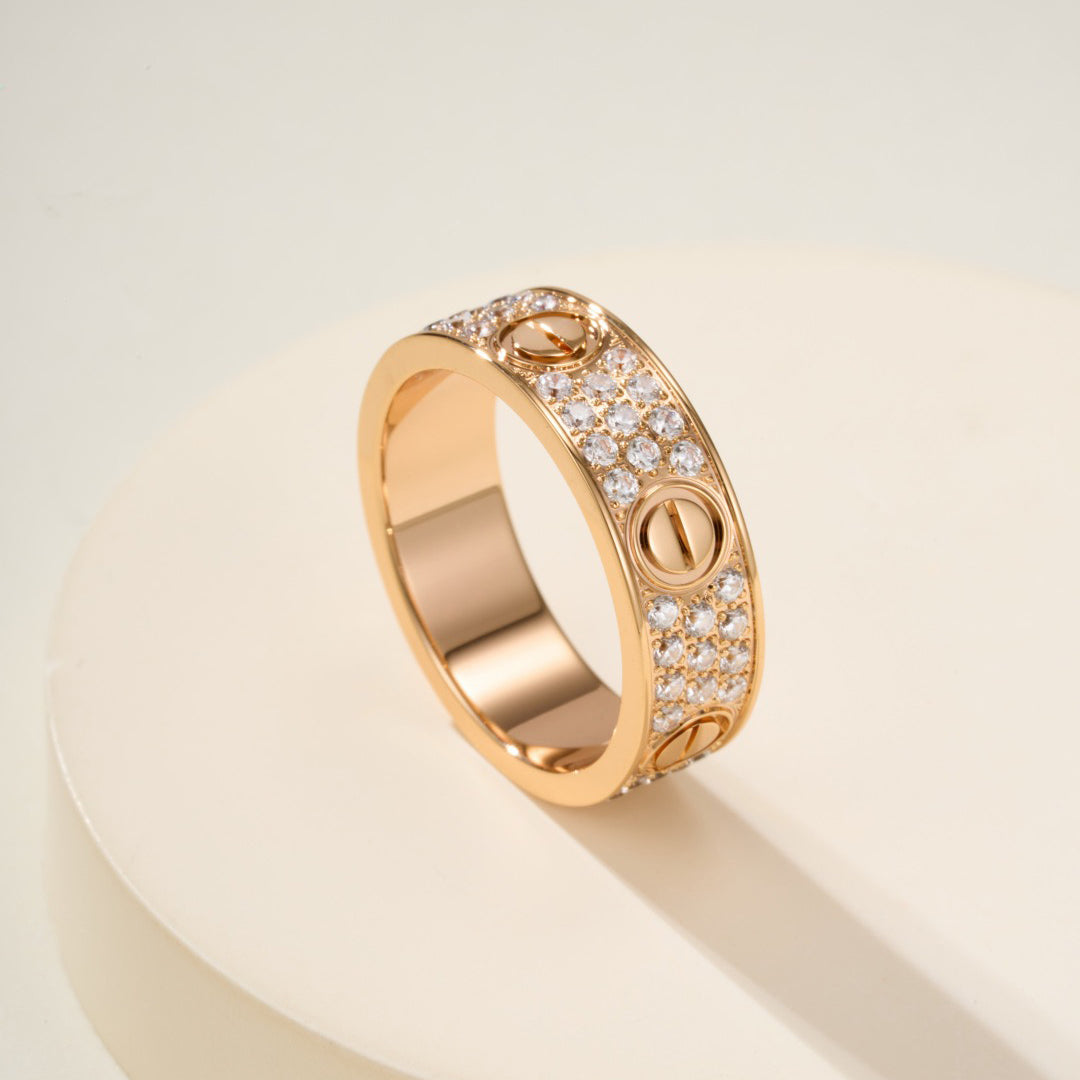 [ElanLuxe Jewelry]LOVE RING 5.5MM DIAMONDS PAVED
