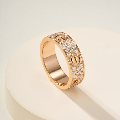 [ElanLuxe Jewelry]LOVE RING 5.5MM DIAMONDS PAVED