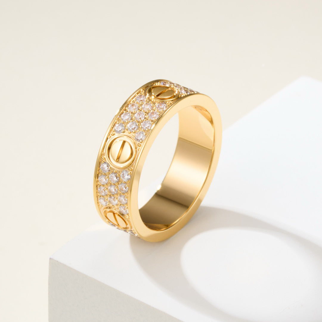 [ElanLuxe Jewelry]LOVE RING 5.5MM DIAMONDS PAVED
