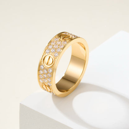[ElanLuxe Jewelry]LOVE RING 5.5MM DIAMONDS PAVED