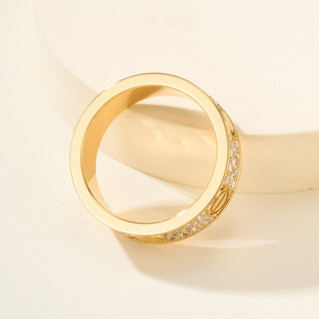 [ElanLuxe Jewelry]LOVE RING 5.5MM DIAMONDS PAVED