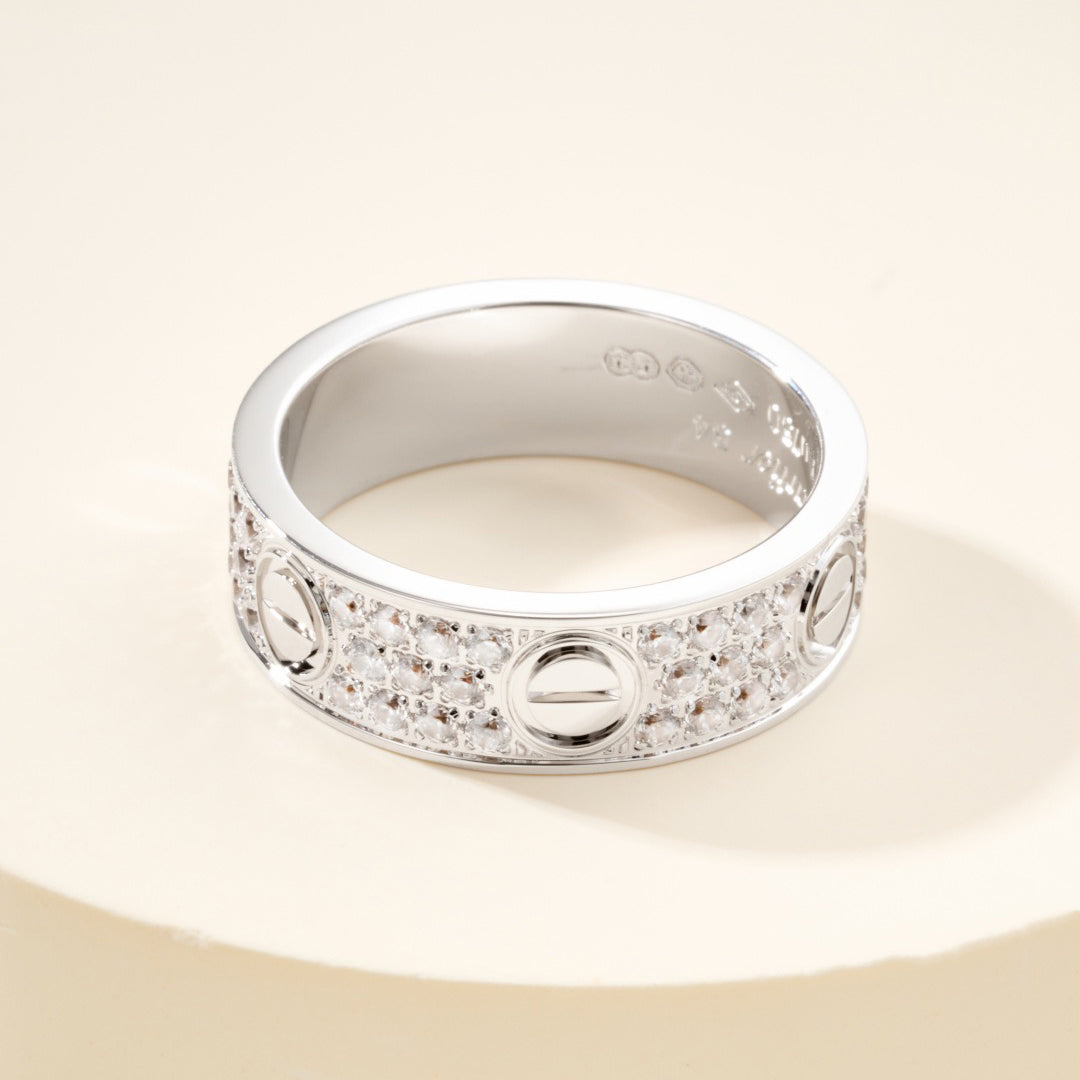 [ElanLuxe Jewelry]LOVE RING 5.5MM DIAMONDS PAVED