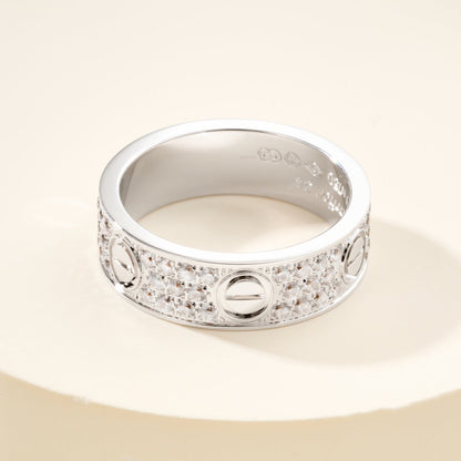 [ElanLuxe Jewelry]LOVE RING 5.5MM DIAMONDS PAVED