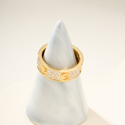 [ElanLuxe Jewelry]LOVE RING 5.5MM DIAMONDS PAVED