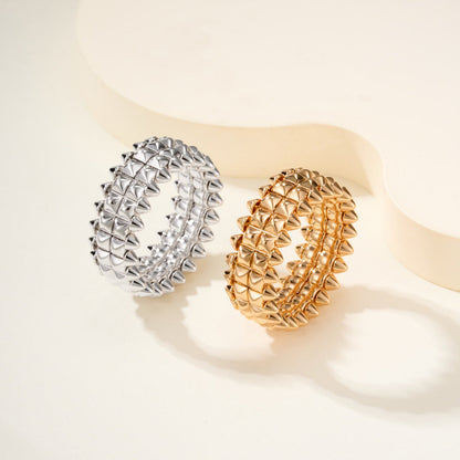[ElanLuxe Jewelry]CLASH 9.2MM DOUBLE ROW RING