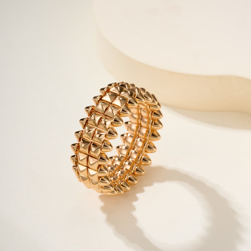 [ElanLuxe Jewelry]CLASH 9.2MM DOUBLE ROW RING