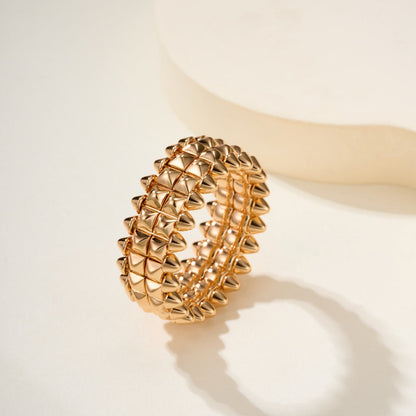 [ElanLuxe Jewelry]CLASH 9.2MM DOUBLE ROW RING