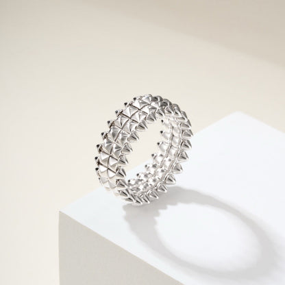 [ElanLuxe Jewelry]CLASH 9.2MM DOUBLE ROW RING