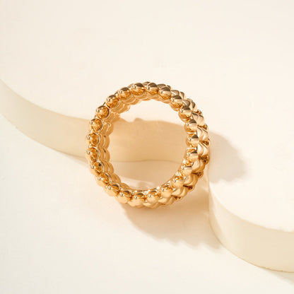 [ElanLuxe Jewelry]CLASH 9.2MM DOUBLE ROW RING