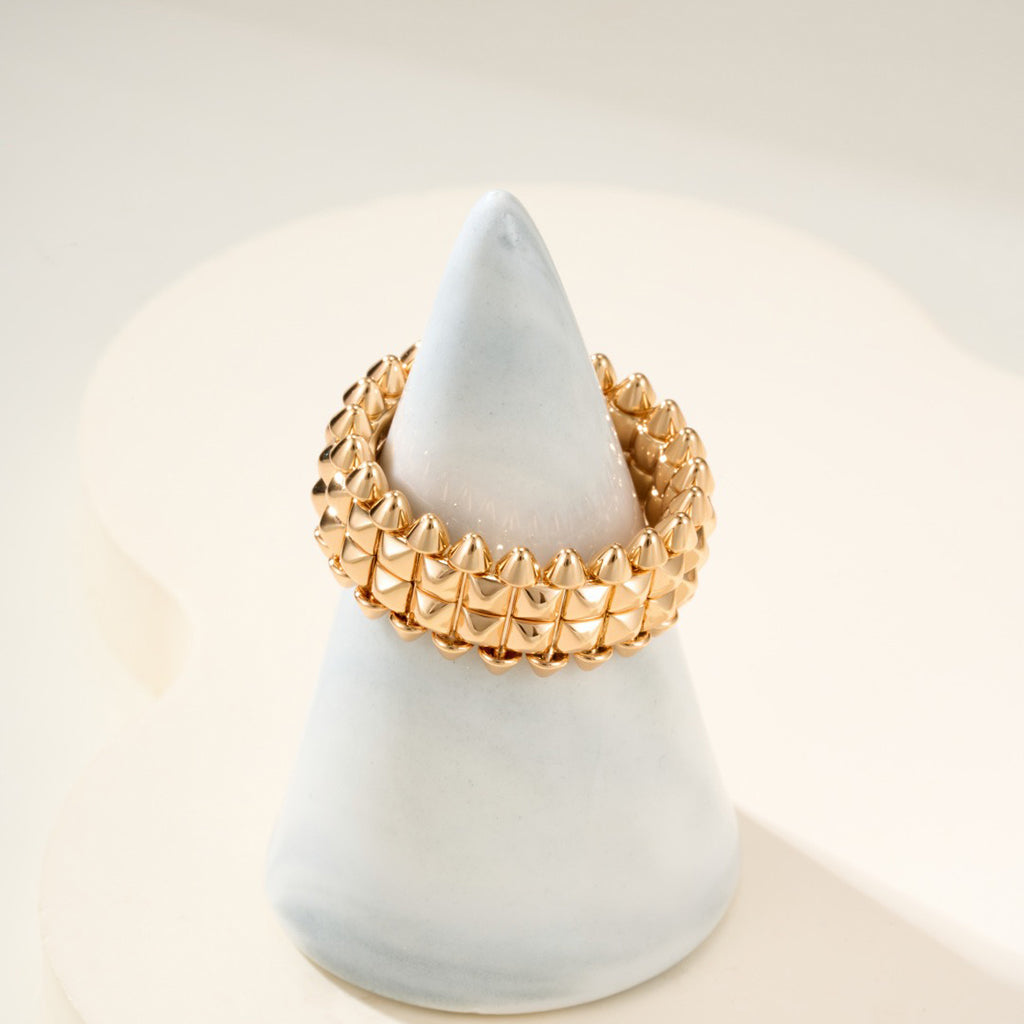 [ElanLuxe Jewelry]CLASH 9.2MM DOUBLE ROW RING