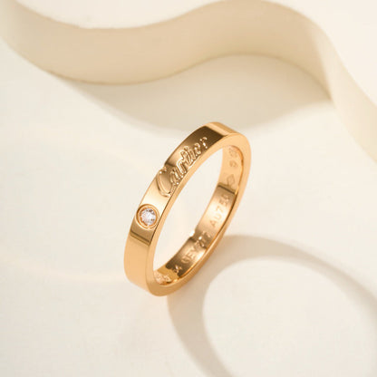 [ElanLuxe Jewelry]LOVE RING 4MM 1 DIAMOND