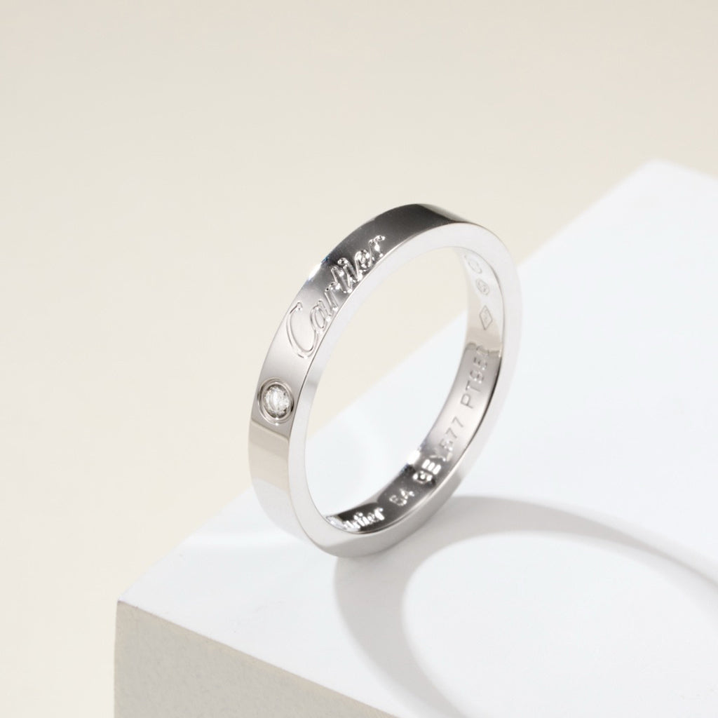 [ElanLuxe Jewelry]LOVE RING 4MM 1 DIAMOND