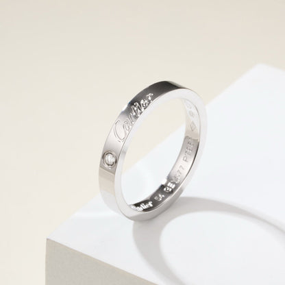 [ElanLuxe Jewelry]LOVE RING 4MM 1 DIAMOND