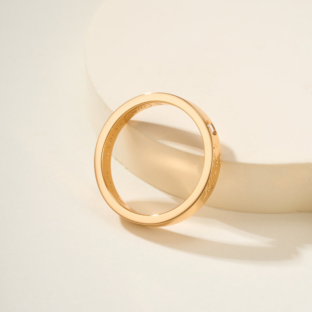 [ElanLuxe Jewelry]LOVE RING 4MM 1 DIAMOND