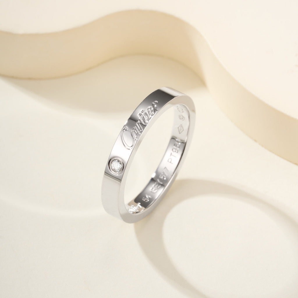 [ElanLuxe Jewelry]LOVE RING 4MM 1 DIAMOND
