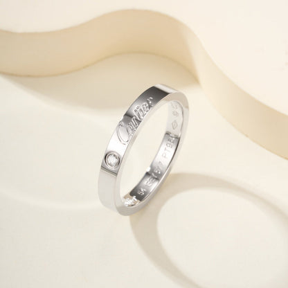[ElanLuxe Jewelry]LOVE RING 4MM 1 DIAMOND