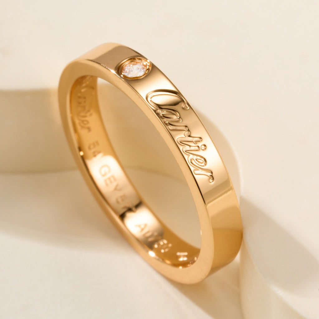 [ElanLuxe Jewelry]LOVE RING 4MM 1 DIAMOND