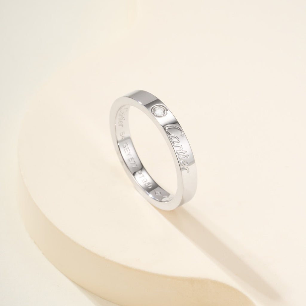 [ElanLuxe Jewelry]LOVE RING 4MM 1 DIAMOND