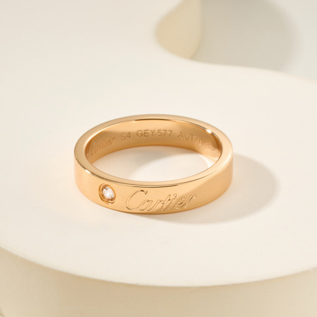 [ElanLuxe Jewelry]LOVE RING 4MM 1 DIAMOND