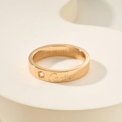 [ElanLuxe Jewelry]LOVE RING 4MM 1 DIAMOND