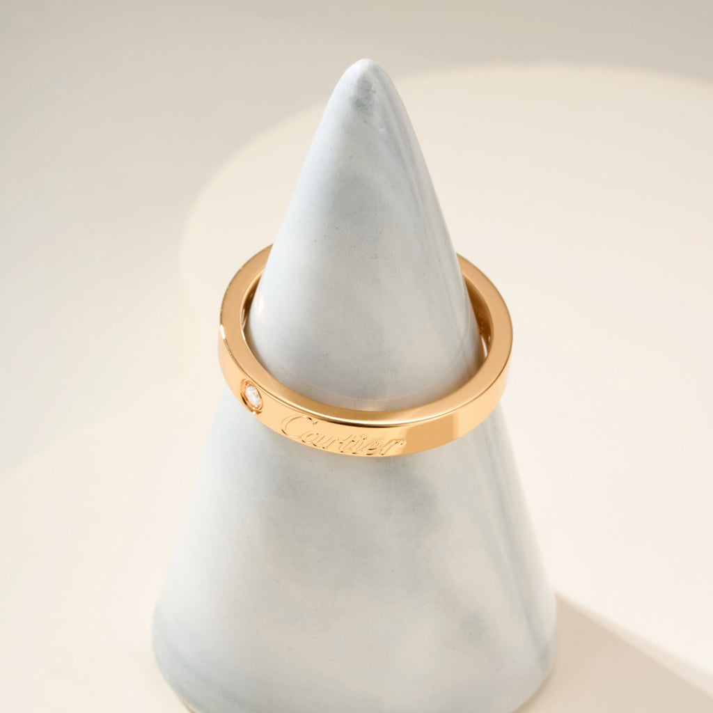 [ElanLuxe Jewelry]LOVE RING 4MM 1 DIAMOND