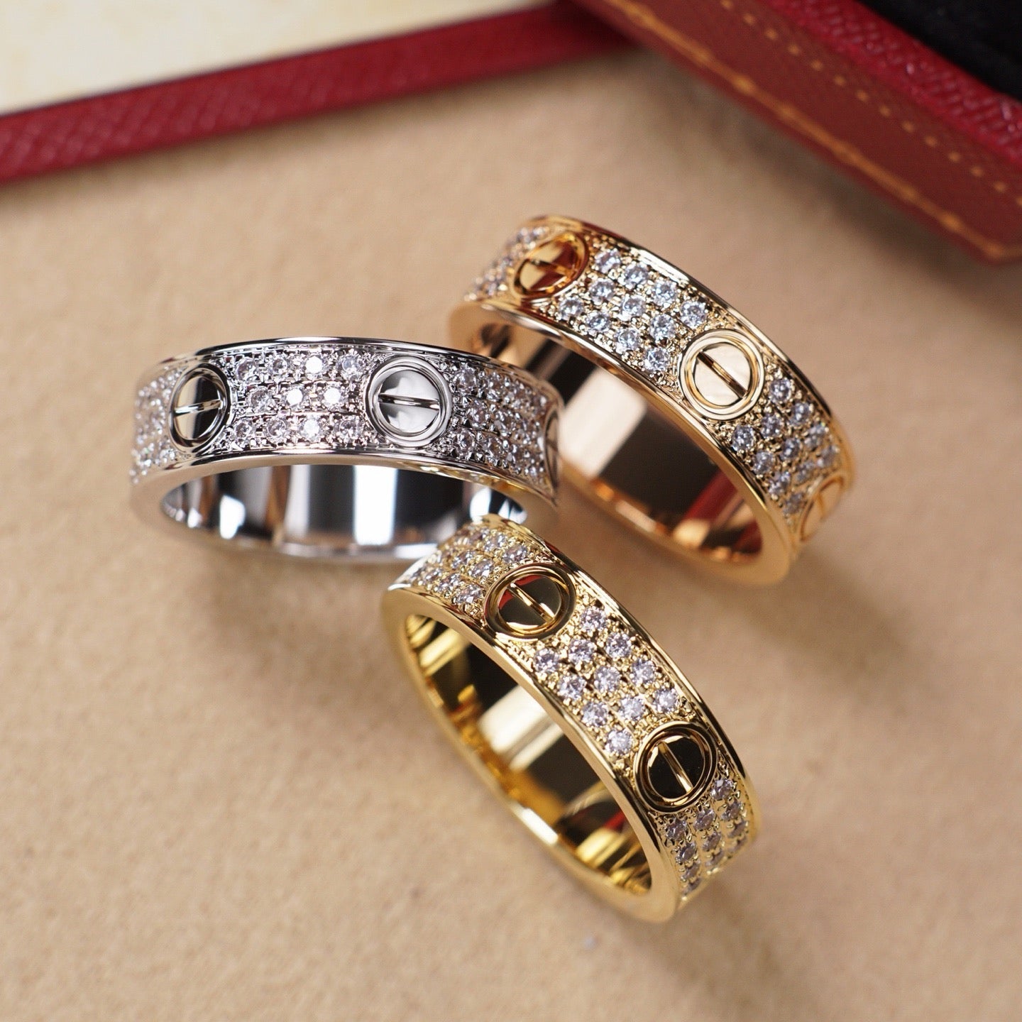 [ElanLuxe Jewelry]LOVE RING 5.5MM DIAMONDS PAVED