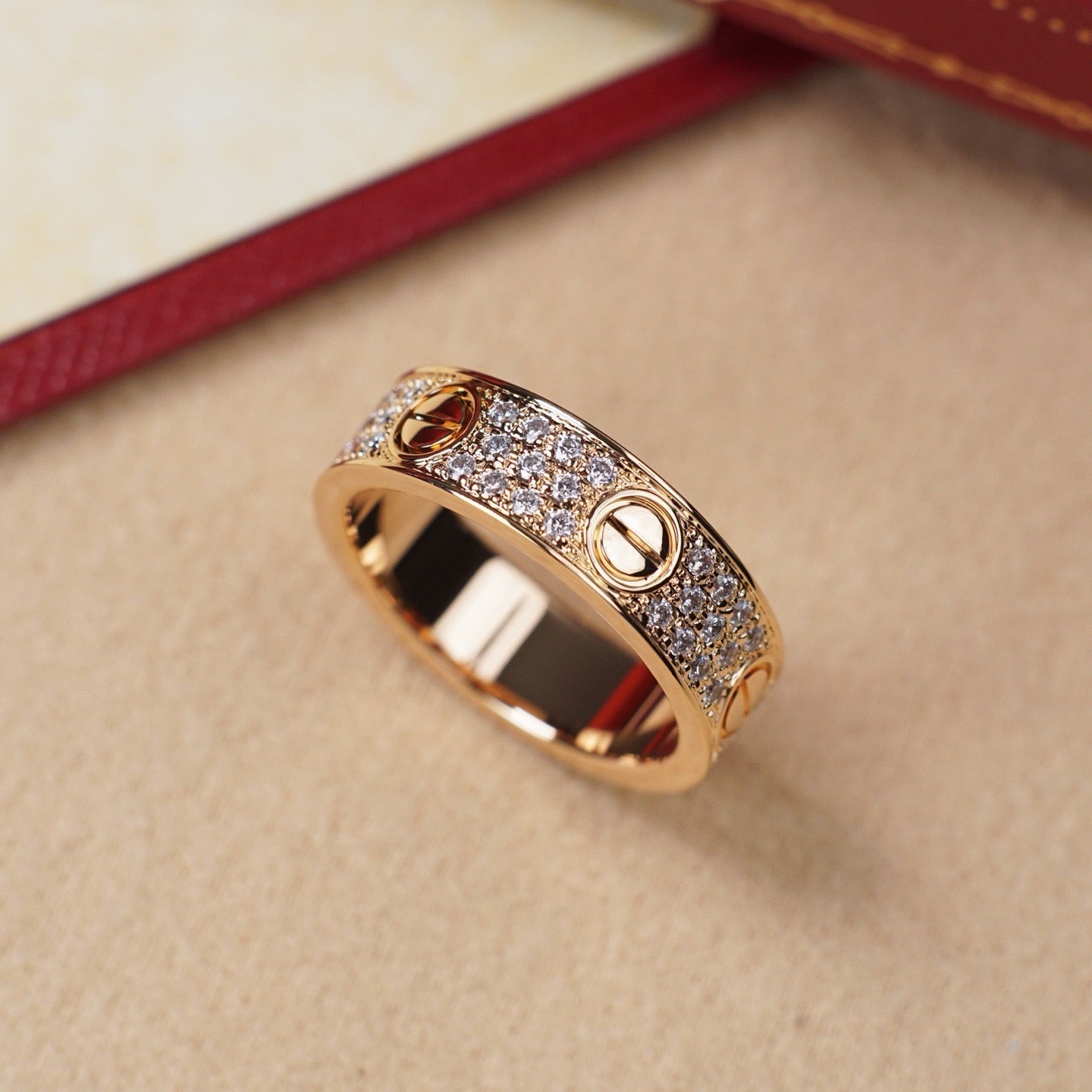 [ElanLuxe Jewelry]LOVE RING 5.5MM DIAMONDS PAVED