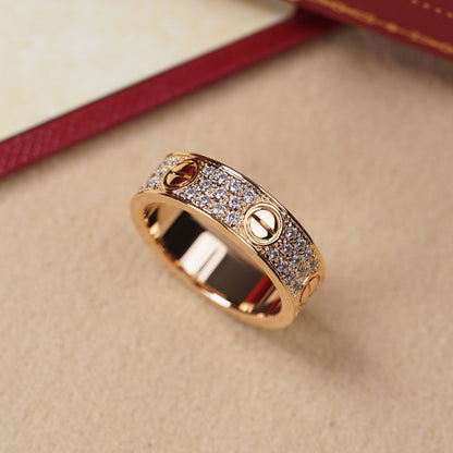 [ElanLuxe Jewelry]LOVE RING 5.5MM DIAMONDS PAVED