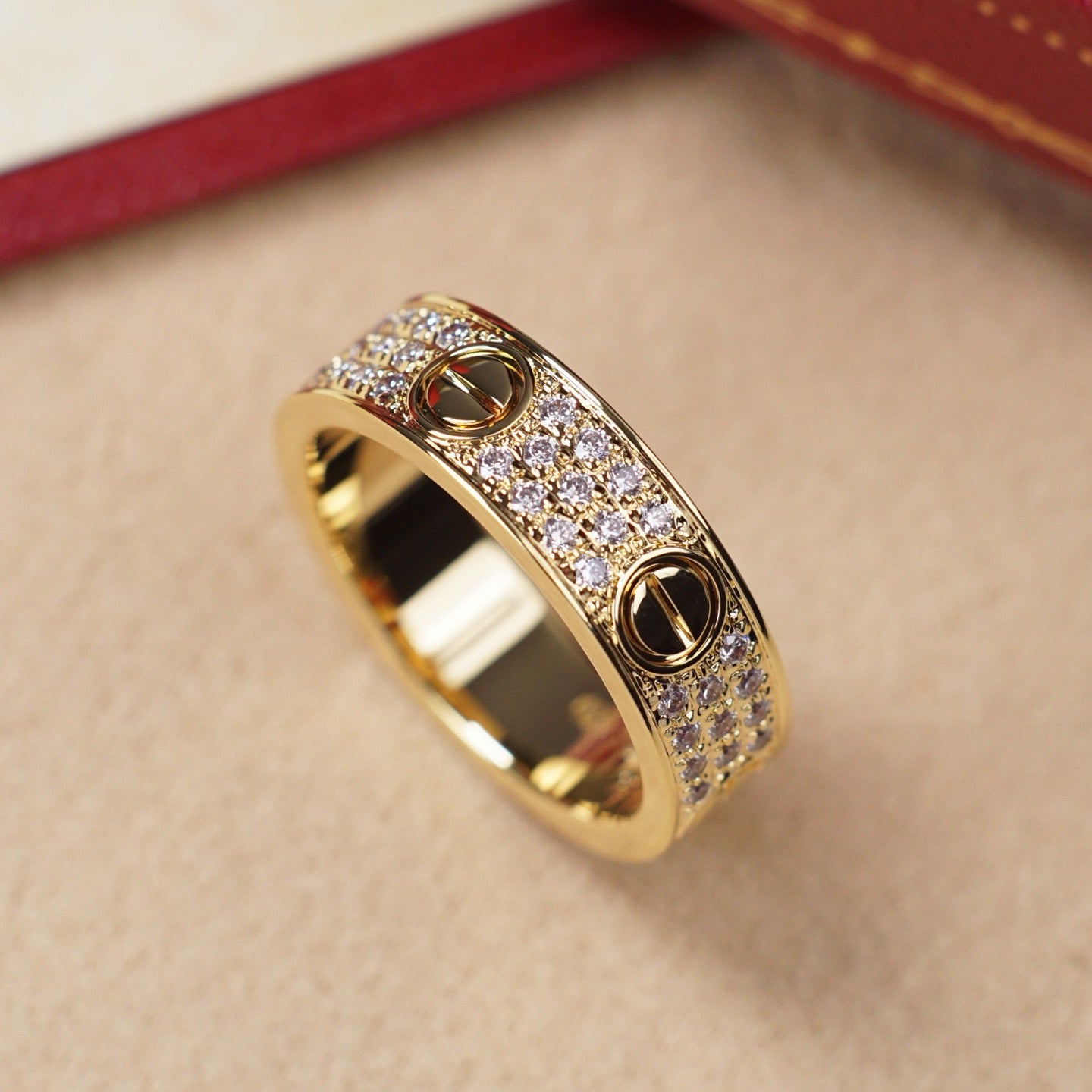 [ElanLuxe Jewelry]LOVE RING 5.5MM DIAMONDS PAVED