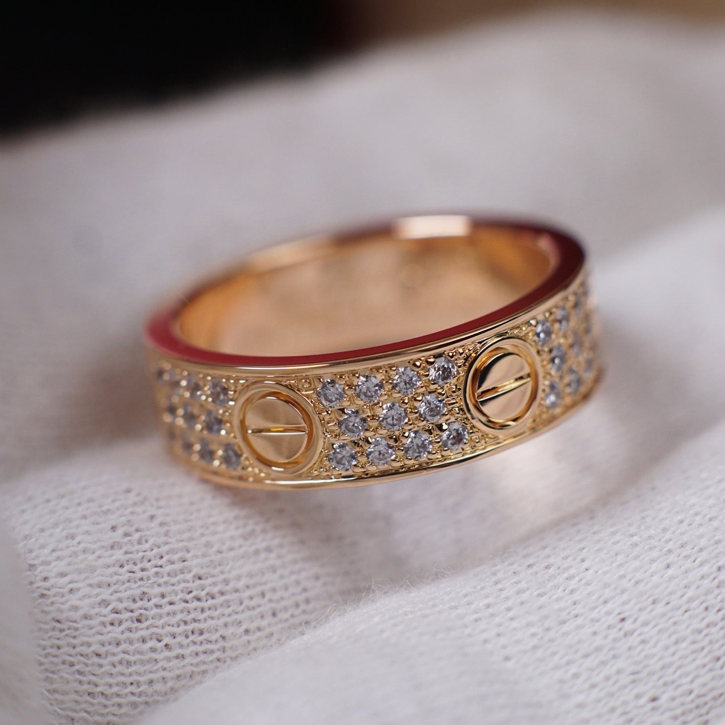 [ElanLuxe Jewelry]LOVE RING 5.5MM DIAMONDS PAVED