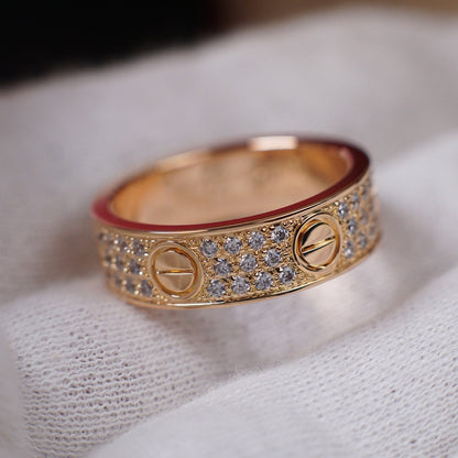 [ElanLuxe Jewelry]LOVE RING 5.5MM DIAMONDS PAVED