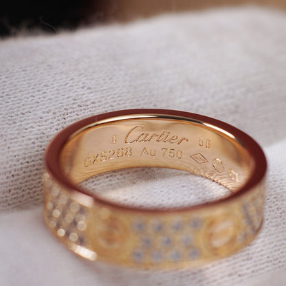 [ElanLuxe Jewelry]LOVE RING 5.5MM DIAMONDS PAVED